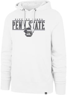 47 Penn State Nittany Lions Mens White City Line Headline Hood Long Sleeve Hoodie