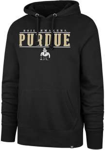 47 Purdue Boilermakers Mens Black City Line Headline Hood Long Sleeve Hoodie