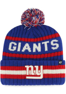 47 New York Giants Blue Bering Cuff Mens Knit Hat