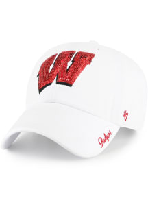 47 Wisconsin Badgers White Sparkle Womens Adjustable Hat