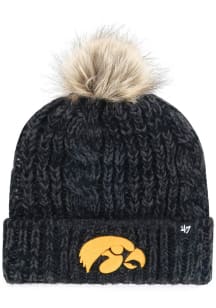 47 Iowa Hawkeyes Black Meeko Cuff Womens Knit Hat
