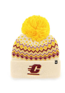 47 Central Michigan Chippewas White Elsa Cuff Womens Knit Hat