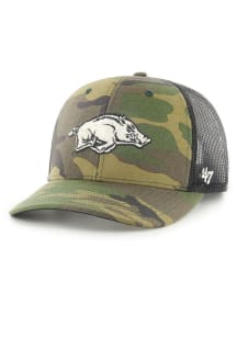 47 Arkansas Razorbacks Camo Trucker Adjustable Hat - Green