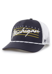 47 Michigan Wolverines Downburst Trucker Adjustable Hat - Blue