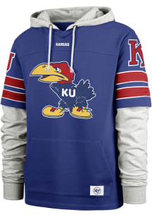 47 Kansas Jayhawks Mens Blue Blitz Cornerback Fashion Hood