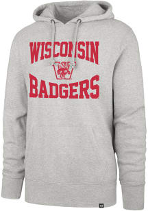 47 Wisconsin Badgers Mens Grey Outspan Headline Long Sleeve Hoodie