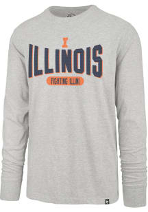 47 Illinois Fighting Illini Grey Outstretch Franklin Long Sleeve Fashion T Shirt