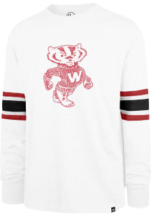 47 Wisconsin Badgers White Premier Brex Long Sleeve Fashion T Shirt