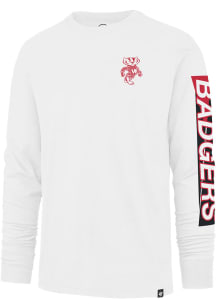 47 Wisconsin Badgers White Pro Style Franklin Long Sleeve Fashion T Shirt