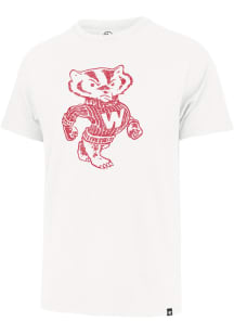 47 Wisconsin Badgers White Premier Franklin Design Short Sleeve Fashion T Shirt