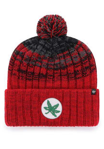 47 Ohio State Buckeyes Red Cascade Cuff Mens Knit Hat