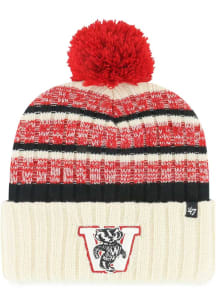 47 Wisconsin Badgers Ivory Tavern Cuff Mens Knit Hat