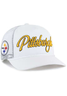 47 Pittsburgh Steelers OVERHAND MESH 47 HITCH RF Adjustable Hat - White
