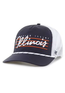 47 Illinois Fighting Illini DOWNBURST MESH 47 HITCH Adjustable Hat - Navy Blue
