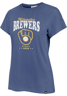 47 Milwaukee Brewers Womens Blue Frankie Short Sleeve T-Shirt