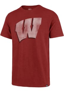 47 Wisconsin Badgers Red Grit Scrum Short Sleeve Fashion T Shirt