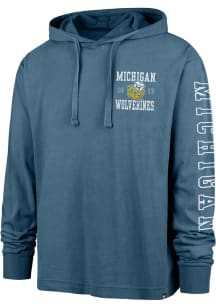 47 Michigan Wolverines Mens Blue Breakwater Montauk Long Sleeve Hoodie