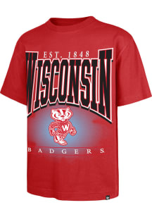 47 Wisconsin Badgers Red Hot Corner Foundation Short Sleeve Fashion T Shirt