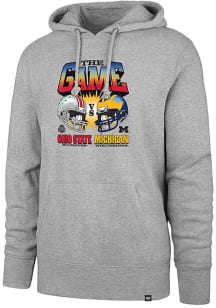 47 Mens Grey Football The Game Football Rivalry Long Sleeve Hoodie
