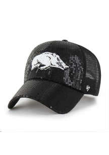 47 Arkansas Razorbacks Black Dazzle Mesh Womens Adjustable Hat
