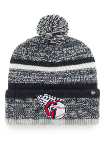47 Cleveland Guardians Navy Blue Northward Cuff Pom Mens Knit Hat