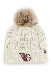 47 Cleveland Guardians Ivory Meeko Cuff Pom Womens Knit Hat