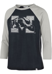 47 Michigan Wolverines Womens Blue Ava Raglan LS Tee
