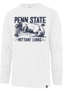 47 Penn State Nittany Lions White Number 1 Nittany Lion Long Sleeve Fashion T Shirt