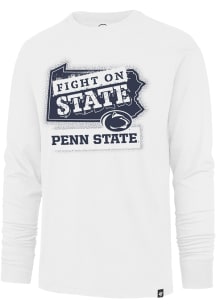 47 Penn State Nittany Lions White Fight On State Long Sleeve Fashion T Shirt