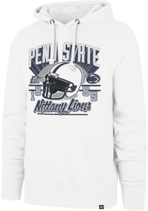 47 Penn State Nittany Lions Mens White Number 1 Football Long Sleeve Hoodie