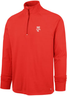 47 Wisconsin Badgers Mens Red Imprint Forward Long Sleeve Qtr Zip Pullover