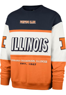 47 Illinois Fighting Illini Mens Navy Blue Breeeze By Maximalist Long Sleeve Crew Sweatshirt