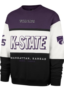 47 K-State Wildcats Mens Purple Breeeze By Maximalist Long Sleeve Crew Sweatshirt