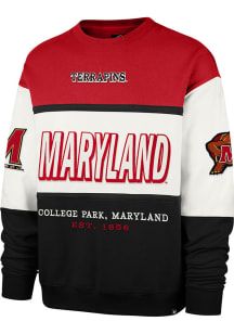 47 Maryland Terrapins Mens Red Breeeze By Maximalist Long Sleeve Crew Sweatshirt