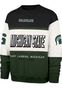 47 Michigan State Spartans Mens Green Breeeze By Maximalist Long Sleeve Crew Sweatshirt