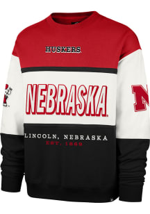 47 Nebraska Cornhuskers Mens Red Breeeze By Maximalist Long Sleeve Crew Sweatshirt