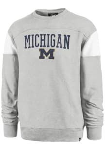 47 Michigan Wolverines Mens Grey Groundbreak Long Sleeve Fashion Sweatshirt