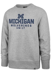 47 Michigan Wolverines Mens Grey Honor Roll Long Sleeve Crew Sweatshirt