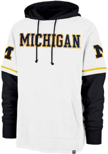 47 Michigan Wolverines Mens White Trifecta Fashion Hood