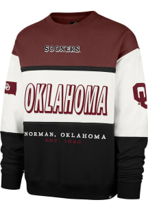 47 Oklahoma Sooners Mens Crimson Breeeze By Maximalist Long Sleeve Crew Sweatshirt