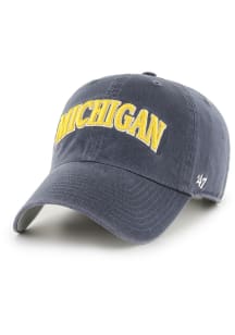 47 Michigan Wolverines Archie Script Clean Up Adjustable Hat - Blue