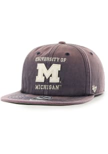 47 Michigan Wolverines Blue Dusted Double Play Captain RF Mens Snapback Hat