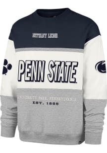 47 Penn State Nittany Lions Mens Navy Blue Breeeze By Maximalist Long Sleeve Crew Sweatshirt