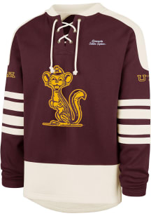 47 Minnesota Golden Gophers Mens Maroon Sweep Check Eternal Lacer Hockey Long Sleeve Fashion Sweat..