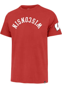 47 Wisconsin Badgers Red Franklin Upside Down Short Sleeve Fashion T Shirt