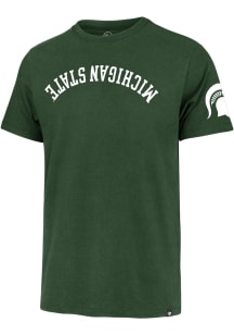 47 Michigan State Spartans Green Franklin Upside Down Short Sleeve Fashion T Shirt