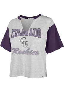 47 Colorado Rockies Womens Grey Dolly Short Sleeve T-Shirt