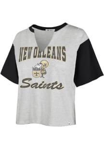 47 New Orleans Saints Womens Grey Dolly Short Sleeve T-Shirt