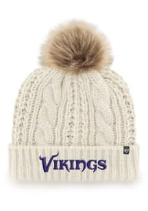 47 Minnesota Vikings Ivory Meeko Cuff Pom Womens Knit Hat