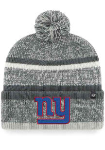 47 New York Giants Grey Northward Cuff Pom Mens Knit Hat